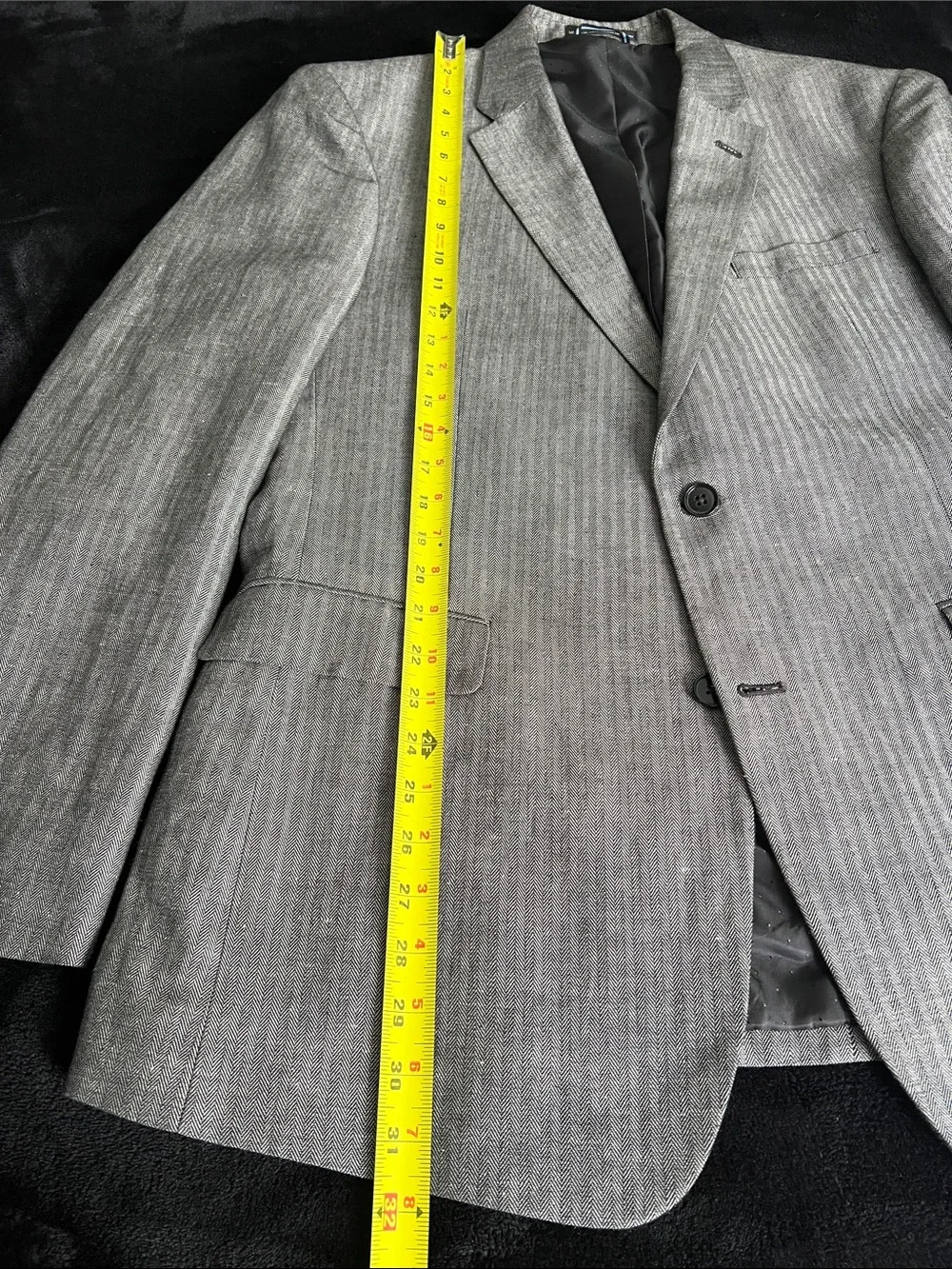 Linen & Cotton Tommy Hilfiger Silver-Cray Herringbone Blazer -